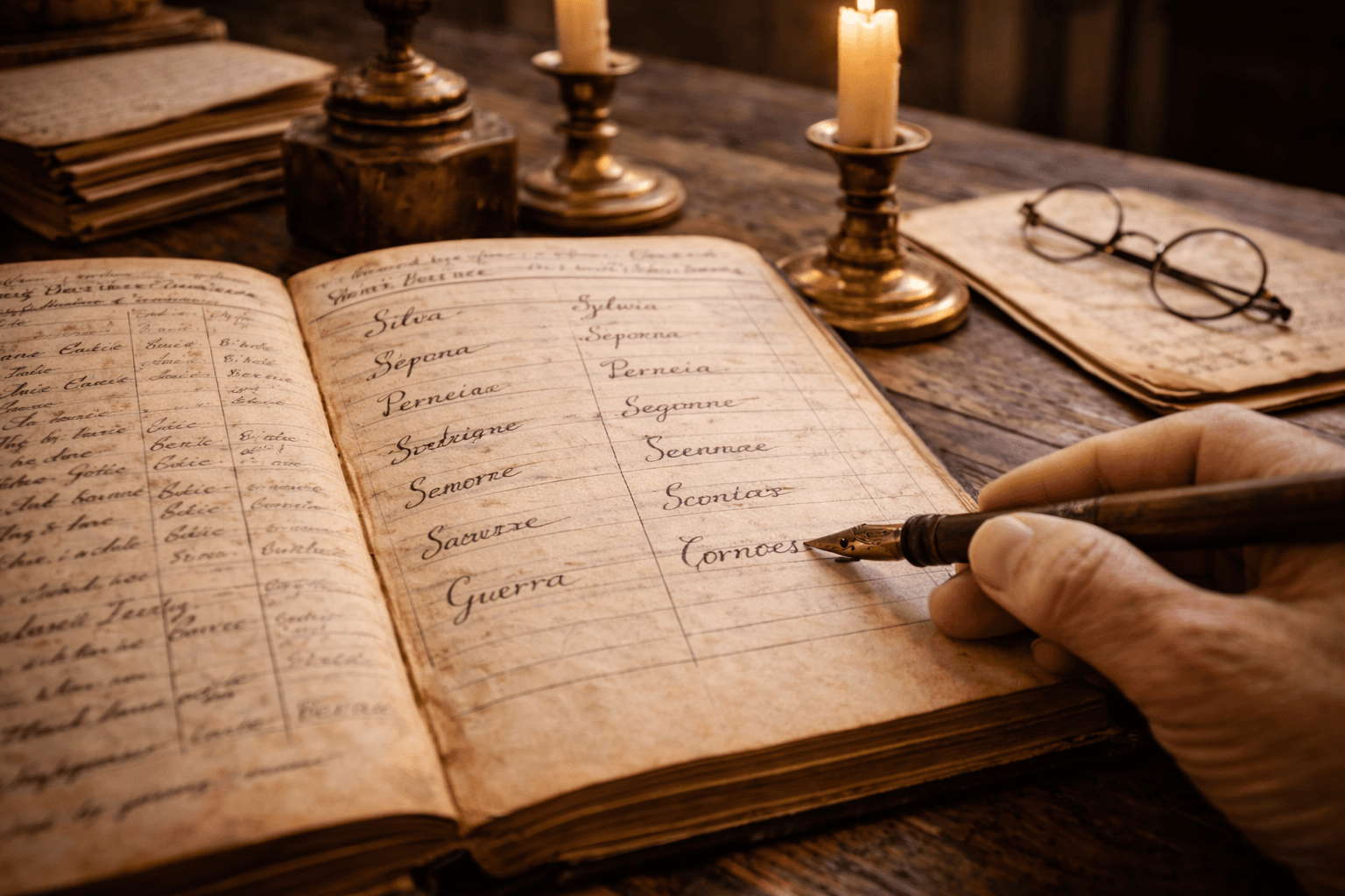 registros antigos de sobrenomes