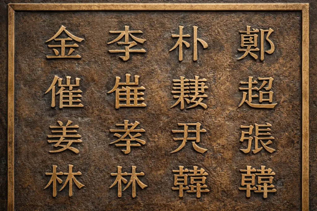 sobrenomes coreanos mais comuns