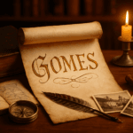 Sobrenome Gomes origem e historia - pergaminho com nome Gomes