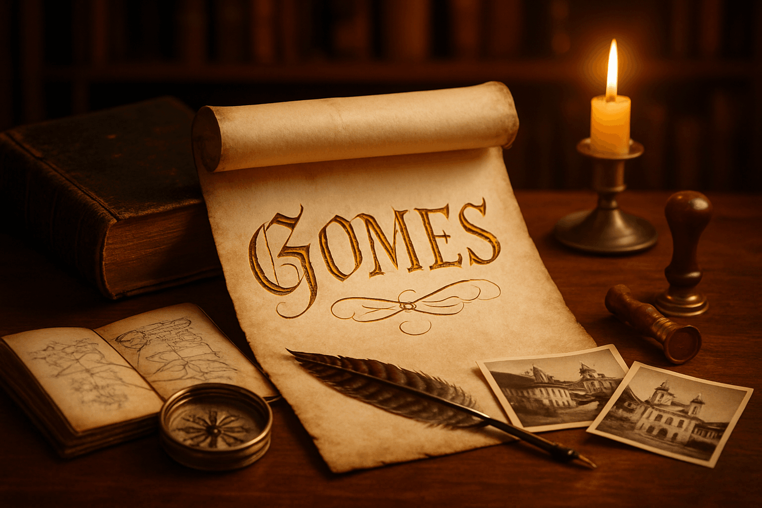 Sobrenome Gomes origem e historia - pergaminho com nome Gomes