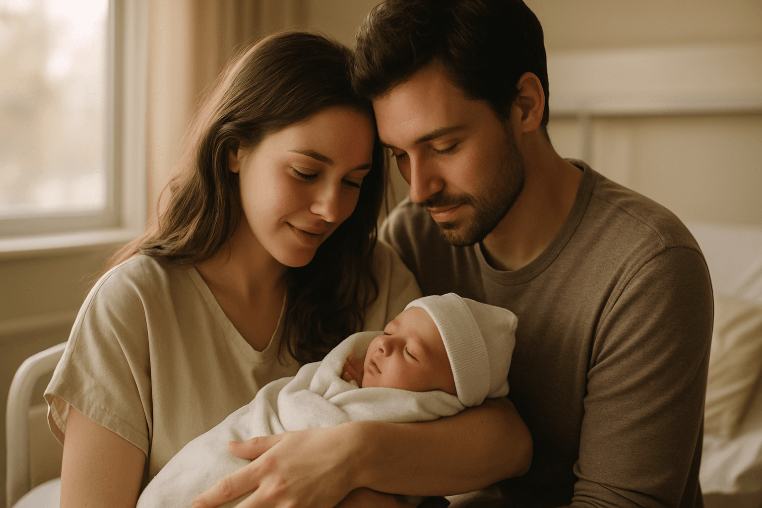 família com bebê recém-nascido, momento emocional de escolha do nome