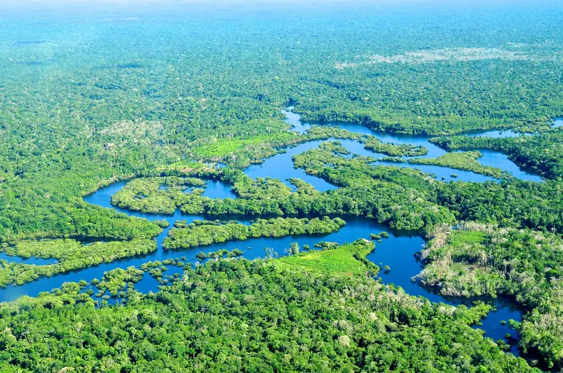 Rio na floresta amazônica representando os biomas do Brasil e a origem dos sobrenomes ligados à natureza