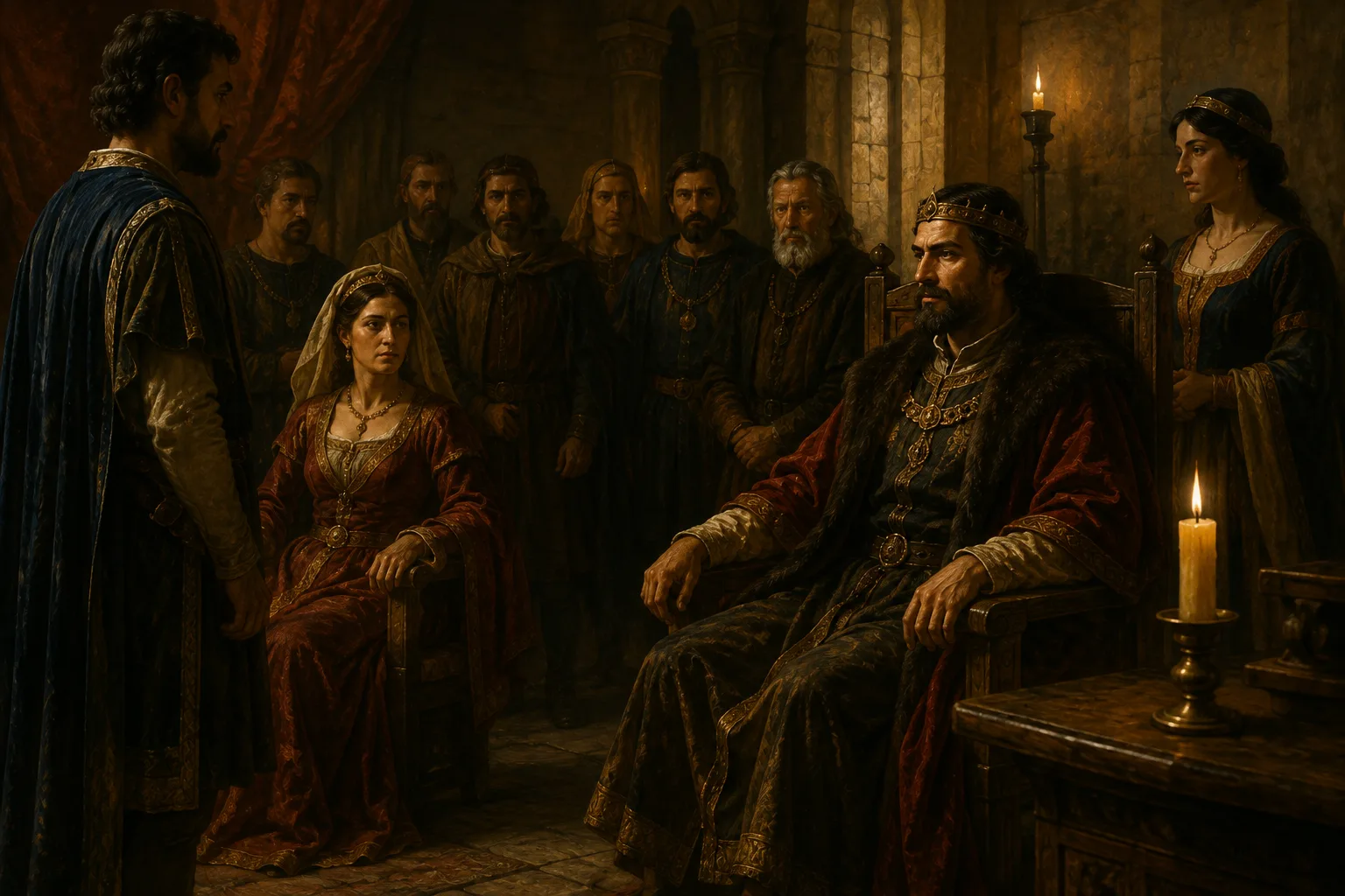 Corte real portuguesa medieval, época de Dom Lopo Fernandes Pacheco, nobre do século XIV que deu origem ao nome Lopo