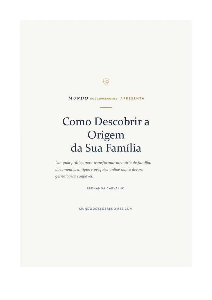 Capa do e-book Como Descobrir a Origem da Sua Família