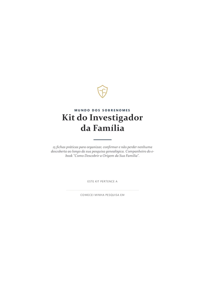Capa do Kit do Investigador da Família