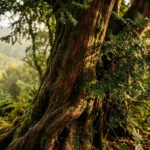 Arvore de teixo antiga em floresta portuguesa